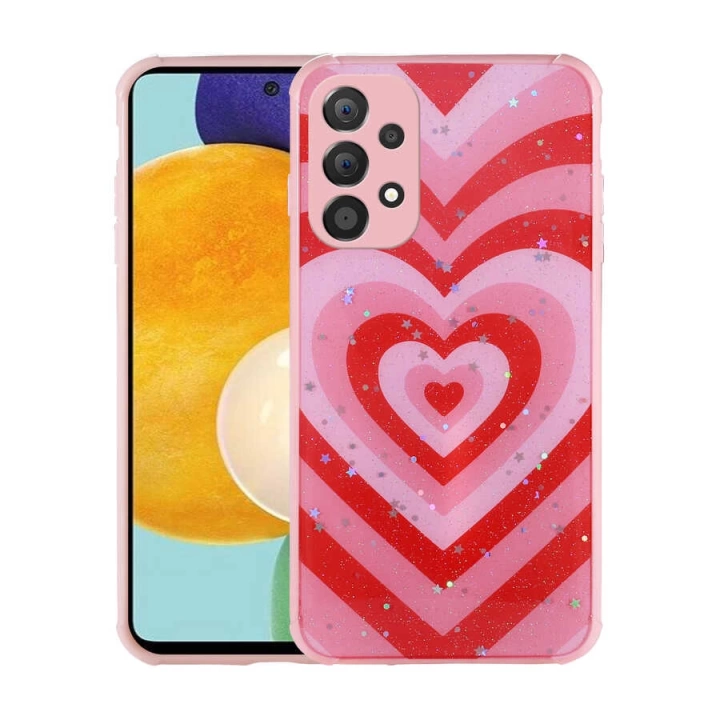 Galaxy A52 Kılıf Simli Desenli Kamera Korumalı Parlak Redclick Popy Kapak