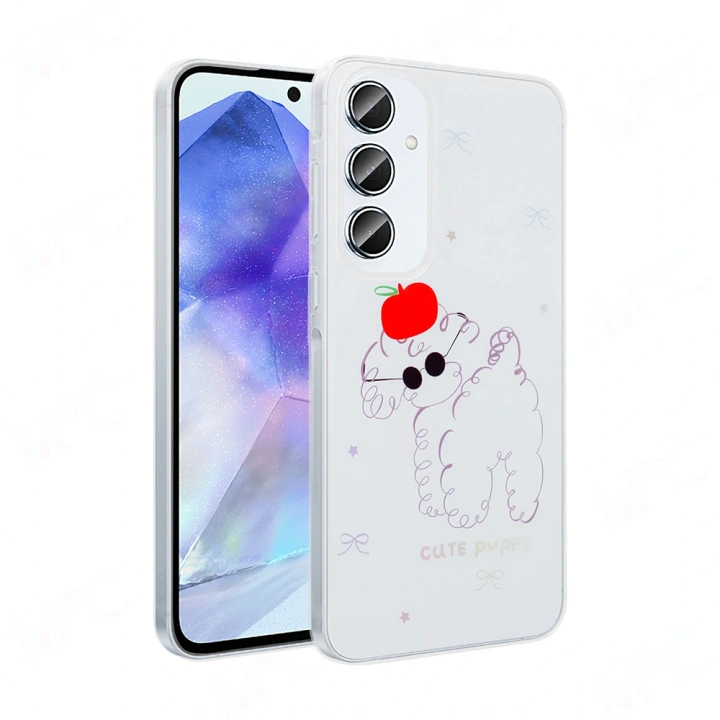 Galaxy A55 Kılıf Şeffaf Figürlü Redclick Folk Sert Kapak