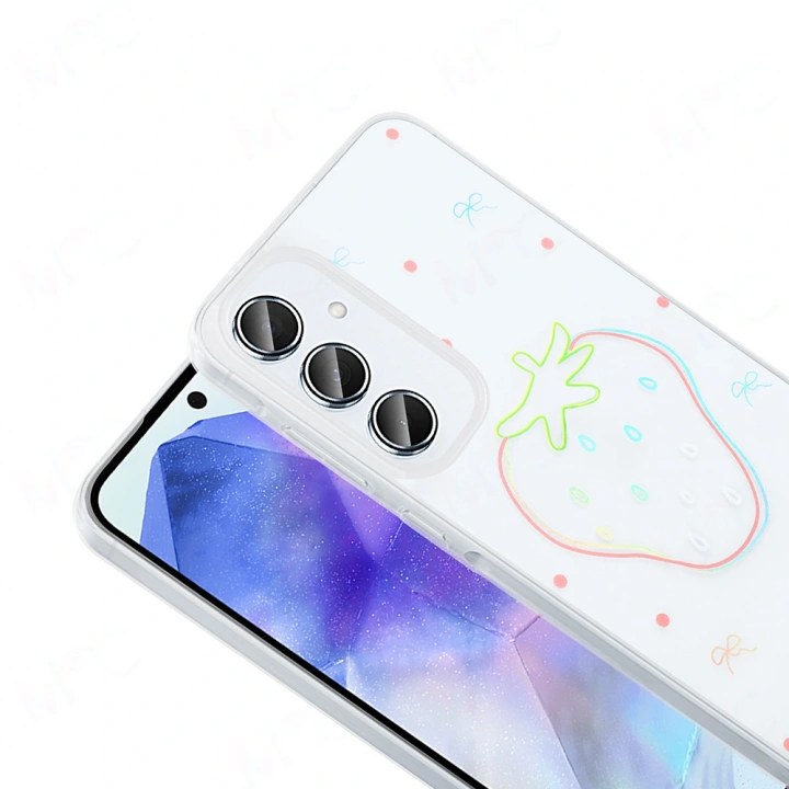 Galaxy A55 Kılıf Şeffaf Figürlü Redclick Folk Sert Kapak