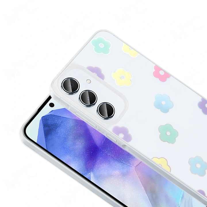 Galaxy A55 Kılıf Şeffaf Figürlü Redclick Folk Sert Kapak