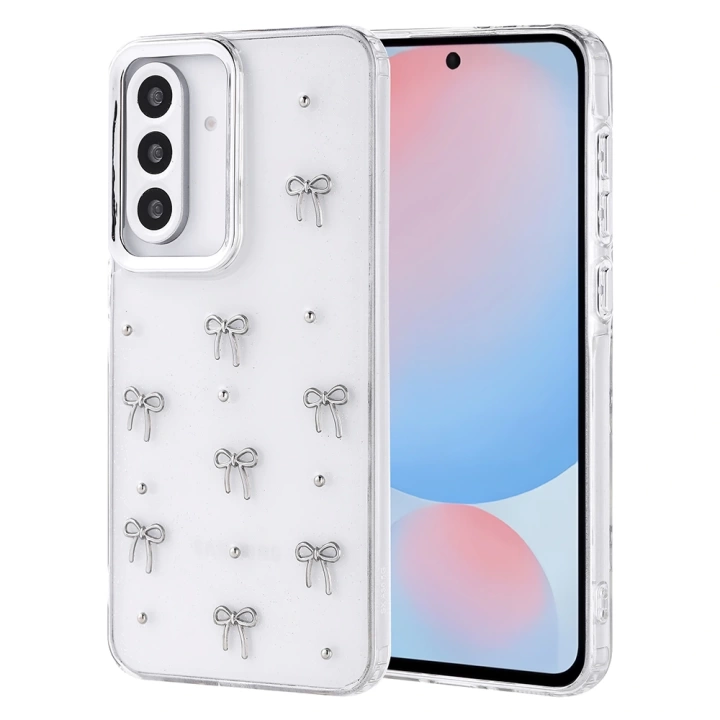 Galaxy A56 Kılıf Airbag Tasarımlı Simli Şeffaf Redclick Kutup Kapak