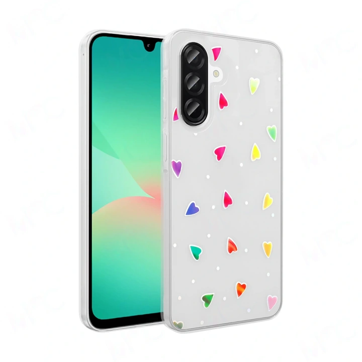 Galaxy A56 Kılıf Şeffaf Figürlü Redclick Folk Sert Kapak