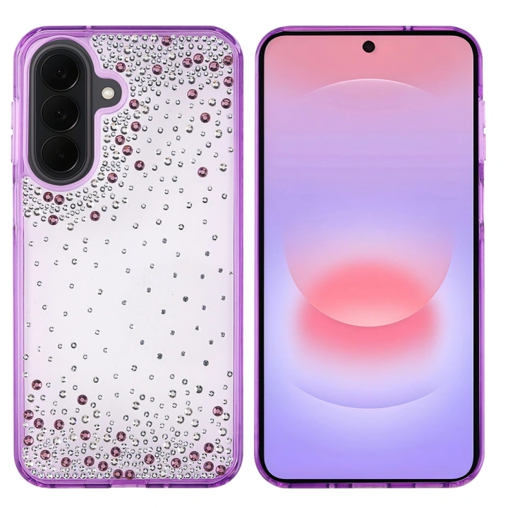 Galaxy A57 Kılıf Airbag Tasarımlı Damla Taşlı Şeffaf Redclick Pera Silikon Kapak