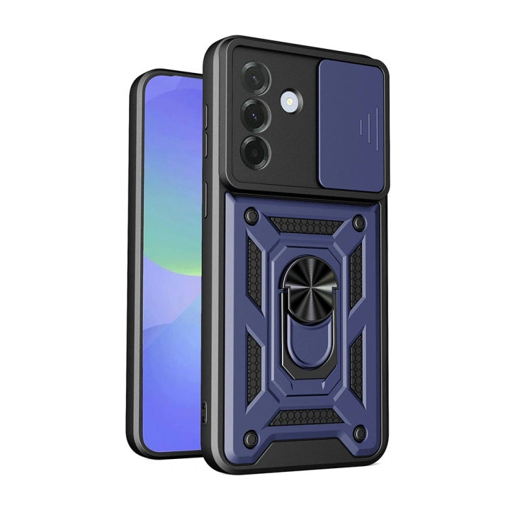 Galaxy A57 Kılıf Magnetik Standlı Kamera Korumalı Redclick Sürgülü Vega Kapak