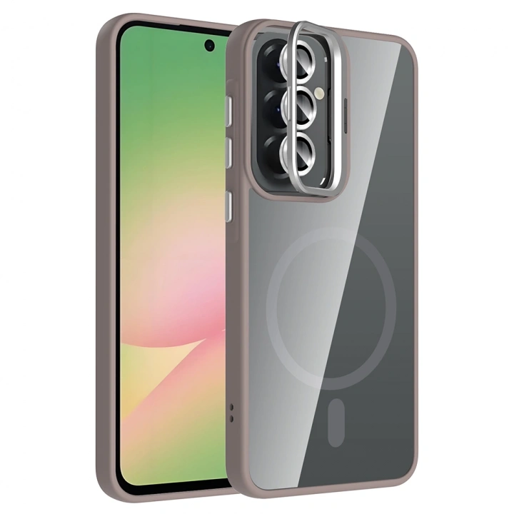 Galaxy A57 Kılıf Standlı ve Kamera Lens Hediyeli Redclick Etro Kapak
