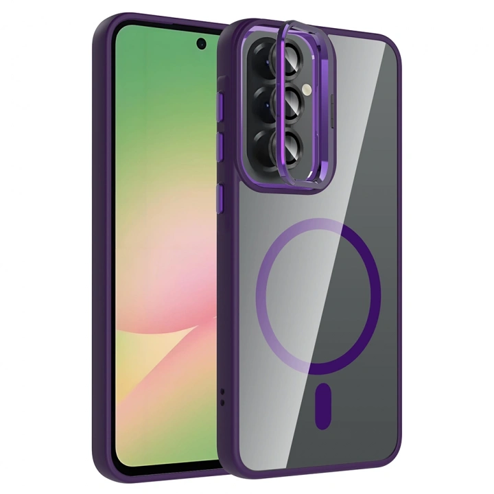 Galaxy A57 Kılıf Standlı ve Kamera Lens Hediyeli Redclick Etro Kapak
