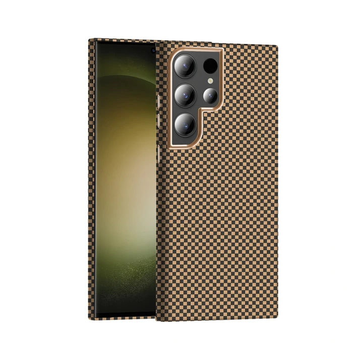Galaxy S23 Ultra Kılıf M-safe Şarj Özellikli Karbon Fiber Görünümlü Redclick Gros Kapak