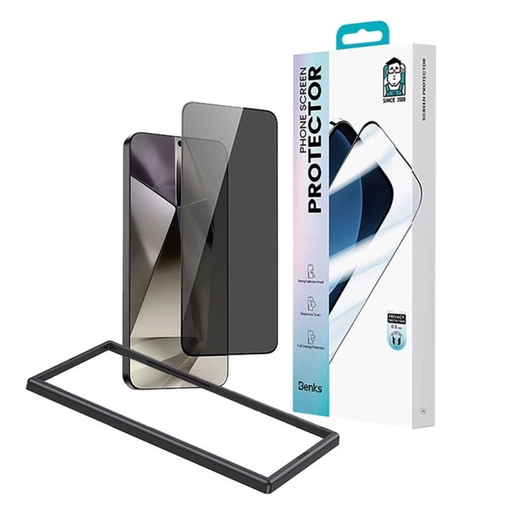 Galaxy S24 Plus Benks Ultra Shield 0.3mm Privacy Ekran Koruyucu + Kolay Uygulama Aparatlı