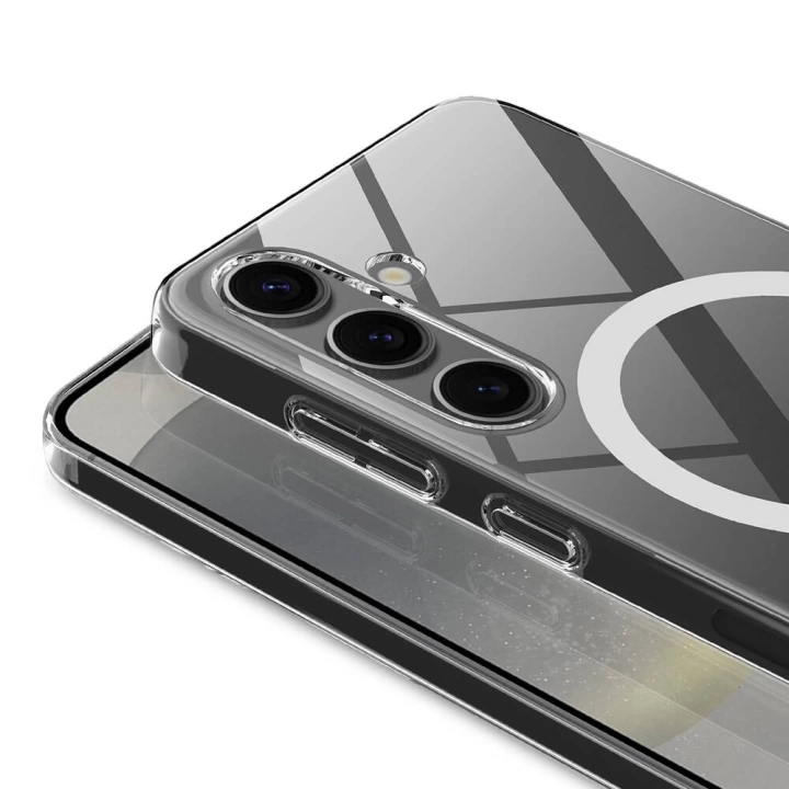 Galaxy S24 Plus Kılıf Redclick Magsafe Şarj Özellikli Şeffaf Tek Kamera Çerçeveli Porto Kapak
