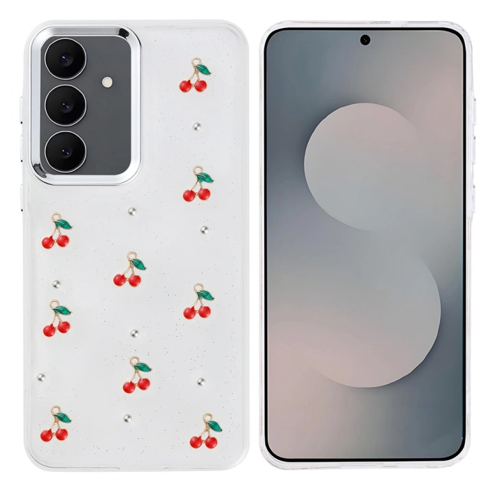 Galaxy S25 FE Kılıf Airbag Tasarımlı Simli Şeffaf Redclick Kutup Kapak