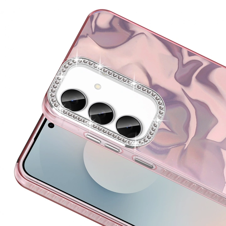 Galaxy S25 FE Kılıf Airbagli Parlak Taş Detay Tasarımlı Redclick Esila Kapak