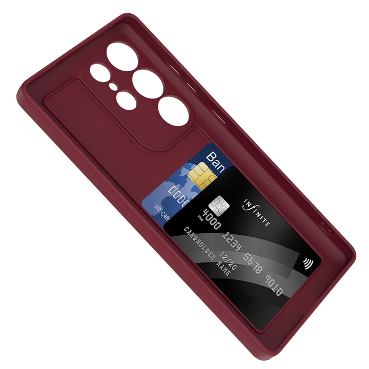 Galaxy S25 Ultra Kılıf Kamera Korumalı Kartlık Hazneli Redclick Vitra Kapak