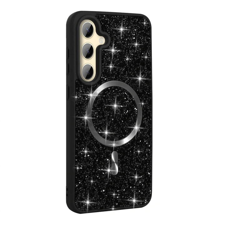 Galaxy S26 Plus Kılıf Pırlanta Tasarımlı M-safe Şarj Özellikli Redclick Mozaik Silikon Kapak