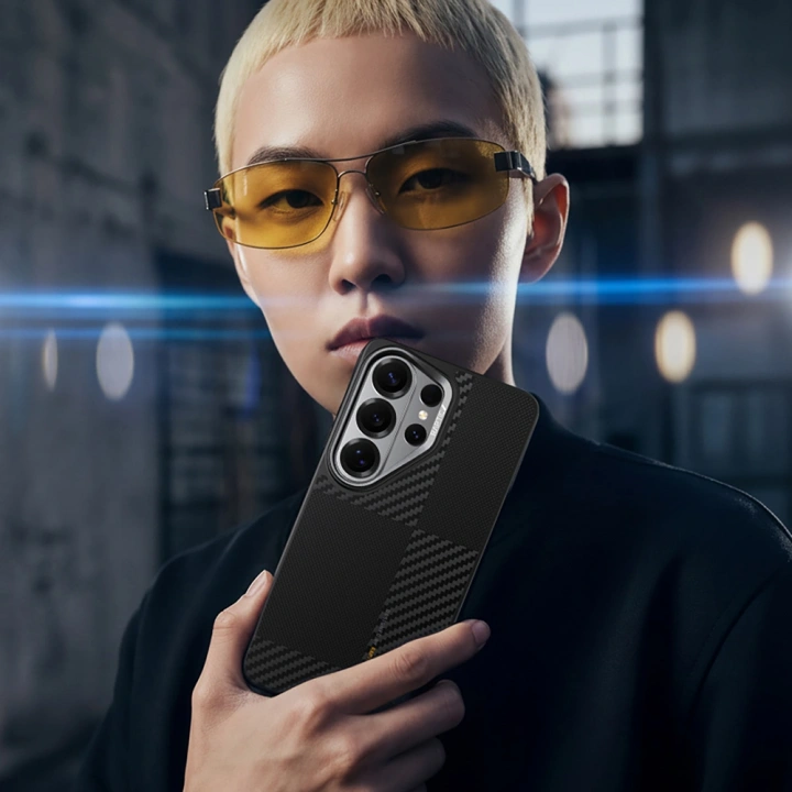 Galaxy S26 Ultra Kılıf M-safe Şarj Özellikli 600D Metal Kamera Çerçeveli Raptic Aramid Dual Serisi Kapak