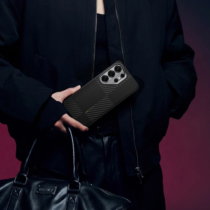 Galaxy S26 Ultra Kılıf M-safe Şarj Özellikli 600D Metal Kamera Çerçeveli Raptic Aramid Dual Serisi Kapak