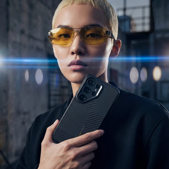 Galaxy S26 Ultra Kılıf M-safe Şarj Özellikli 600D Metal Kamera Çerçeveli Raptic Aramid Dual Serisi Kapak