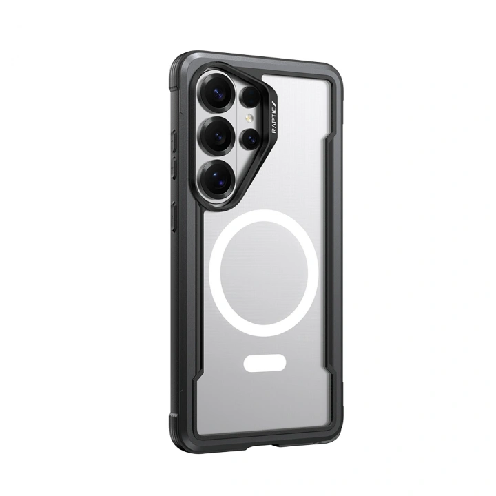 Galaxy S26 Ultra Kılıf M-safe Şarj Özellikli Airbagli Raptic Shield Serisi Şeffaf Arka Yüzey Kapak