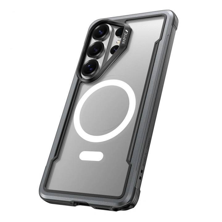 Galaxy S26 Ultra Kılıf M-safe Şarj Özellikli Airbagli Raptic Shield Serisi Şeffaf Arka Yüzey Kapak