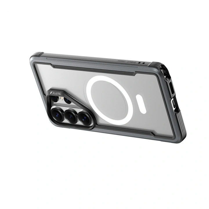 Galaxy S26 Ultra Kılıf M-safe Şarj Özellikli Airbagli Raptic Shield Serisi Şeffaf Arka Yüzey Kapak