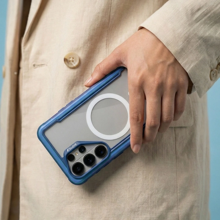 Galaxy S26 Ultra Kılıf M-safe Şarj Özellikli Airbagli Raptic Shield Serisi Şeffaf Arka Yüzey Kapak