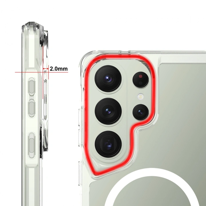 Galaxy S26 Ultra Kılıf Redclick M-safe Şarj Özellikli T-Max M-safe Kapak