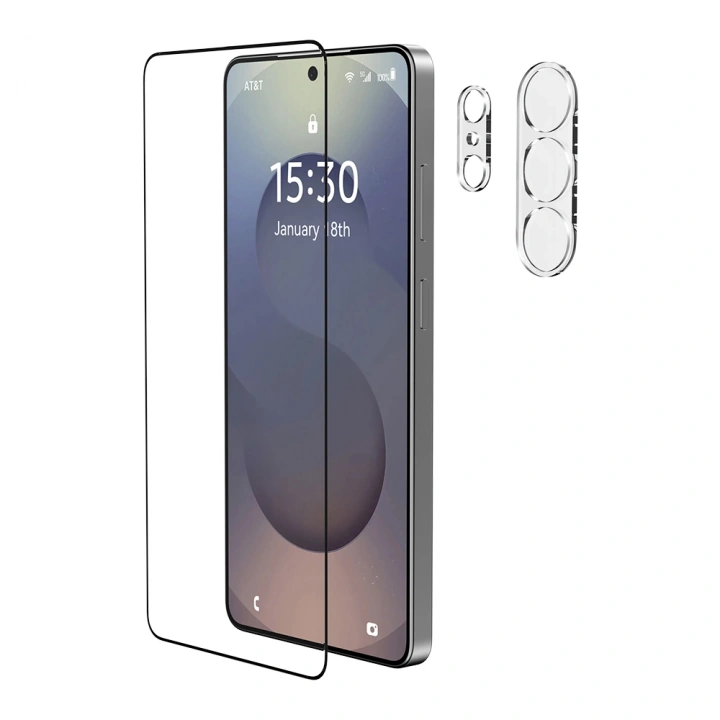 Galaxy S26 Ultra Raptic 2in1 Bundle Kit Parmak İzi BırakmayanTemperli Ekran Koruyucu + Lens Koruyucu Set