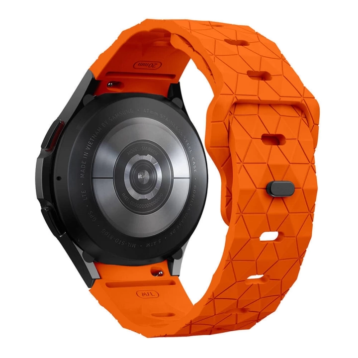 Galaxy Watch 4 5 6 Pro Redclick KRD-116 20mm Futbol Desenli Spor Tasarımlı Silikon Kordon