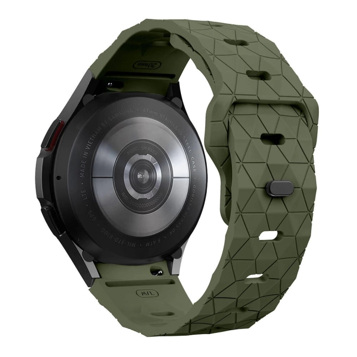 Galaxy Waych 5 44mm Redclick KRD-116 20mm Futbol Desenli Spor Tasarımlı Silikon Kordon