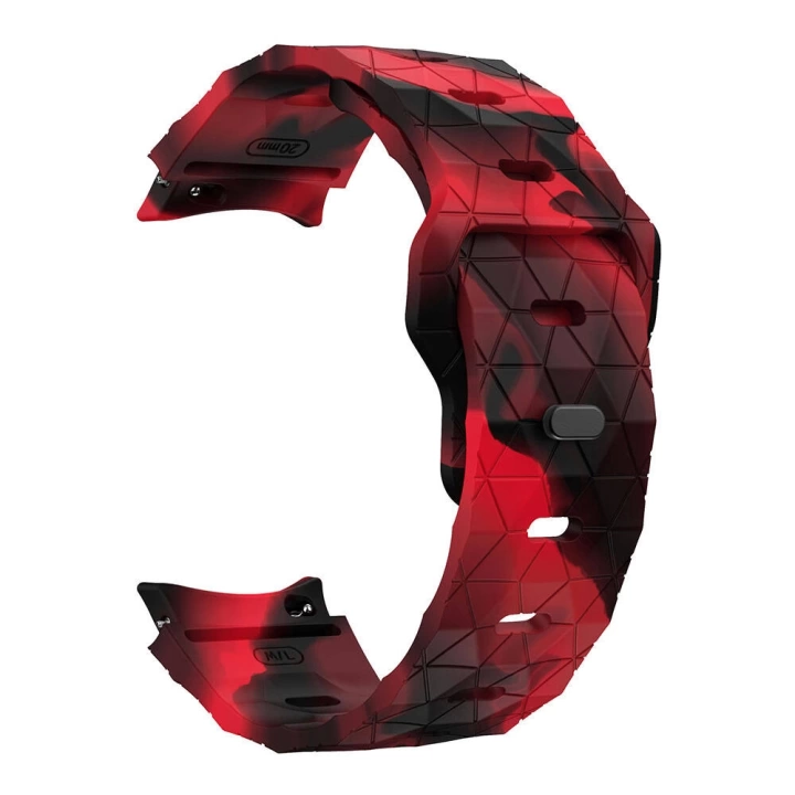 Galaxy Waych 5 44mm Redclick KRD-116 20mm Futbol Desenli Spor Tasarımlı Silikon Kordon
