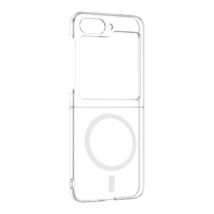 Galaxy Z Flip 6 Kamera Korumalı M-Safe Şarj Özellikli Şeffaf Redclick London Sert PC Kapak