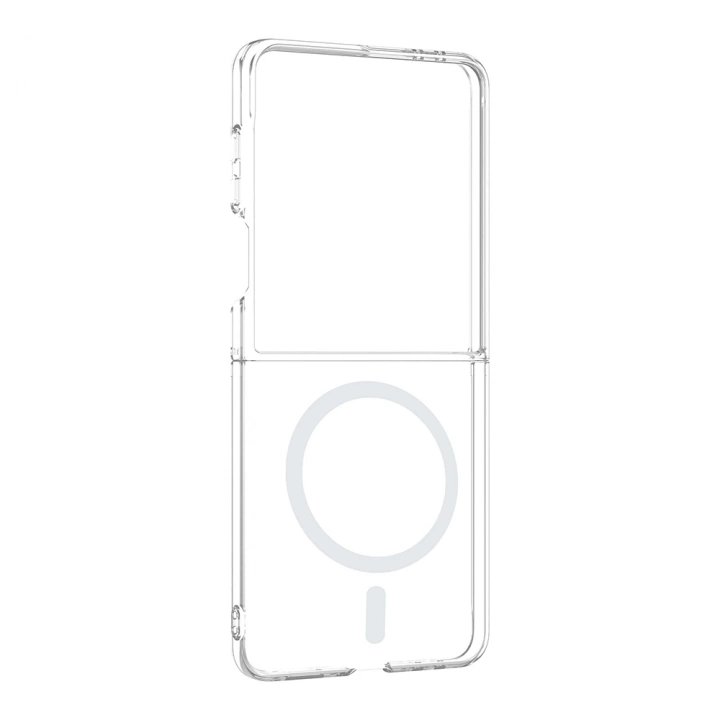 Galaxy Z Flip 7 Kamera Korumalı M-Safe Şarj Özellikli Şeffaf Redclick London Sert PC Kapak