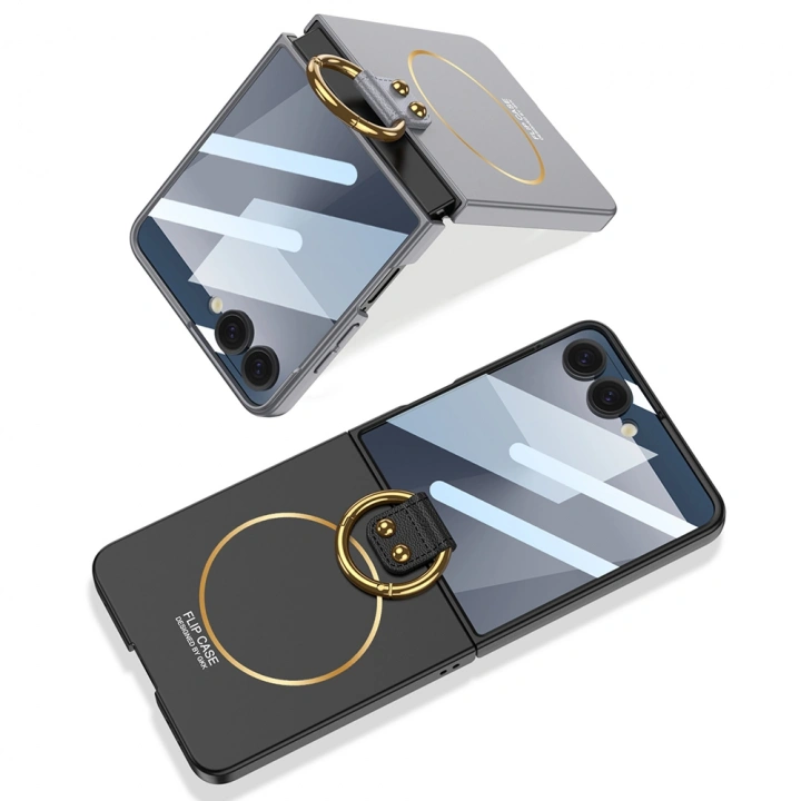 Galaxy Z Flip 7 Kılıf M-safe Şarj Özellikli Redclick Kıpta Yüzüklü Flip Sert Kapak