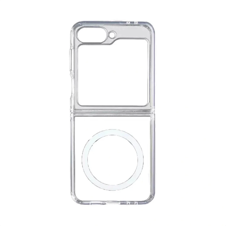 Galaxy Z Flip 7 Kılıf M-safe Şarj Özellikli Şeffaf Sert PC Redclick Embos Kapak