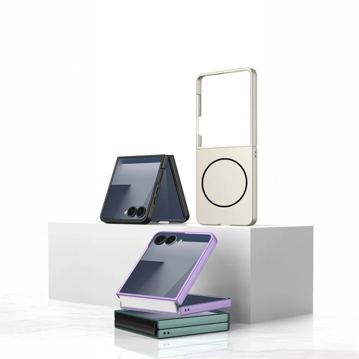 Galaxy Z Flip 7 Kılıf Wireless Şarj Özellikli Redclick Kıpta M-safe Kapak