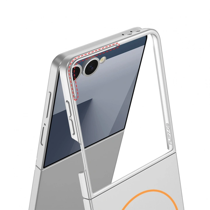 Galaxy Z Flip 7 Kılıf Wireless Şarj Özellikli Redclick Kıpta M-safe Kapak