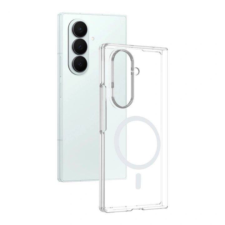 Galaxy Z Fold 7 Kamera Korumalı M-Safe Şarj Özellikli Şeffaf Redclick London Sert PC Kapak