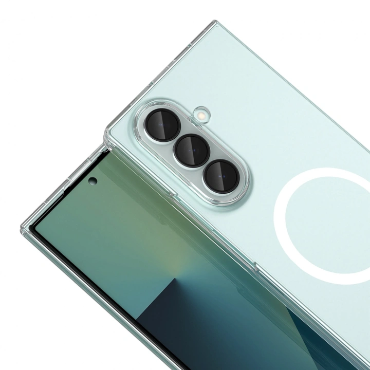 Galaxy Z Fold 7 Kamera Korumalı M-Safe Şarj Özellikli Şeffaf Redclick London Sert PC Kapak