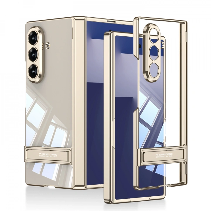 Galaxy Z Fold 7 Kılıf Kamera Korumalı Şeffaf Tasarımlı Redclick Lego Standlı Kapak