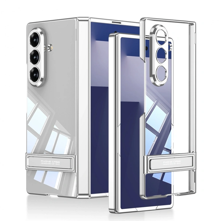 Galaxy Z Fold 7 Kılıf Kamera Korumalı Şeffaf Tasarımlı Redclick Lego Standlı Kapak