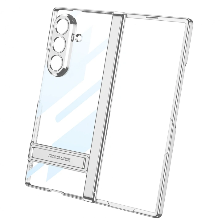 Galaxy Z Fold 7 Kılıf Kamera Korumalı Şeffaf Tasarımlı Redclick Lego Standlı Kapak