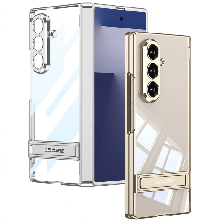 Galaxy Z Fold 7 Kılıf Kamera Korumalı Şeffaf Tasarımlı Redclick Lego Standlı Kapak