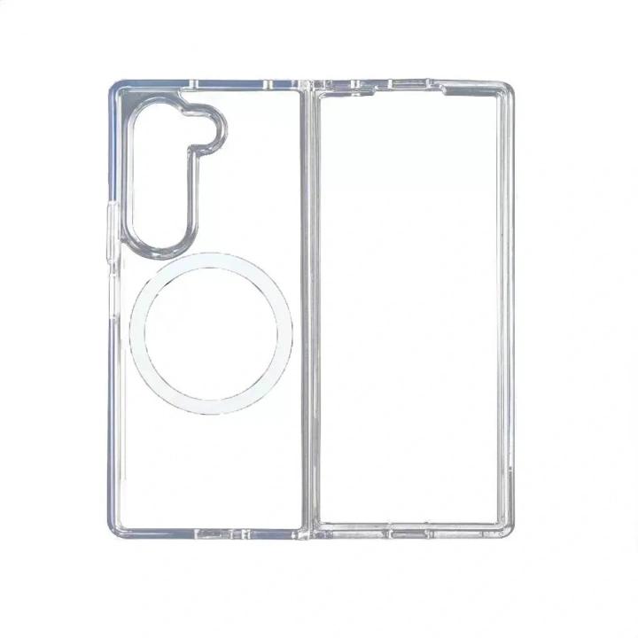Galaxy Z Fold 7 Kılıf M-safe Şarj Özellikli Şeffaf Sert PC Redclick Embos Kapak