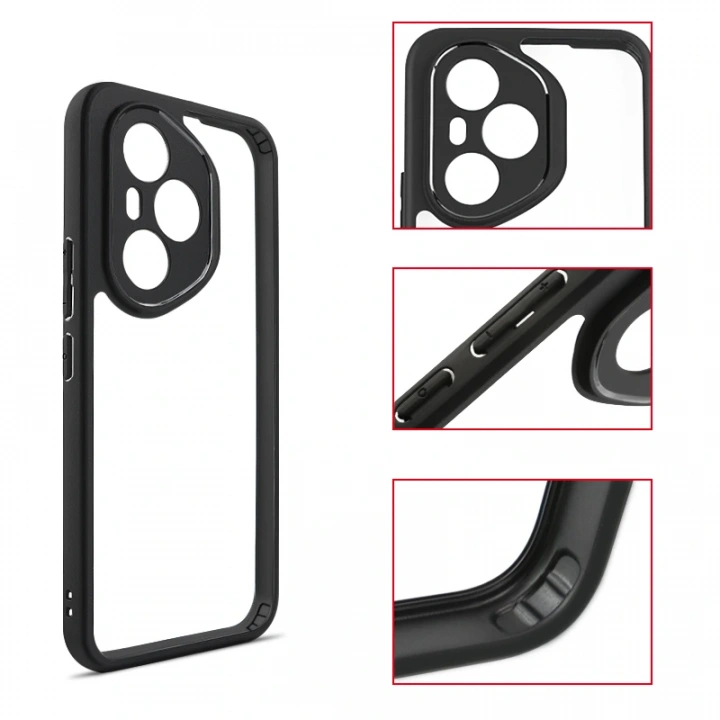 Honor 400 Pro Kılıf Kamera Korumalı Şeffaf Arka Yüzey Redclick New Roll Kapak