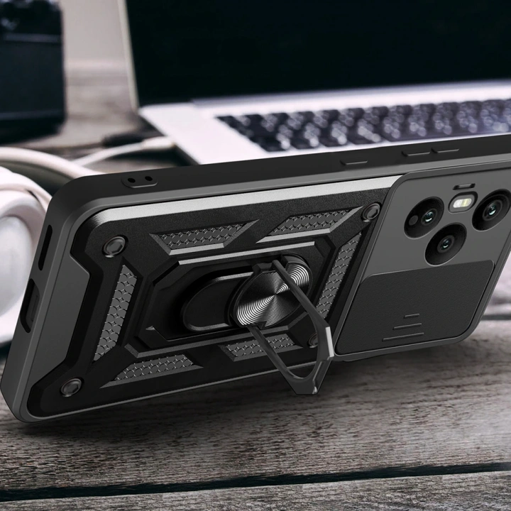 Honor 400 Pro Kılıf Magnetik Standlı Kamera Korumalı Redclick Sürgülü Vega Kapak