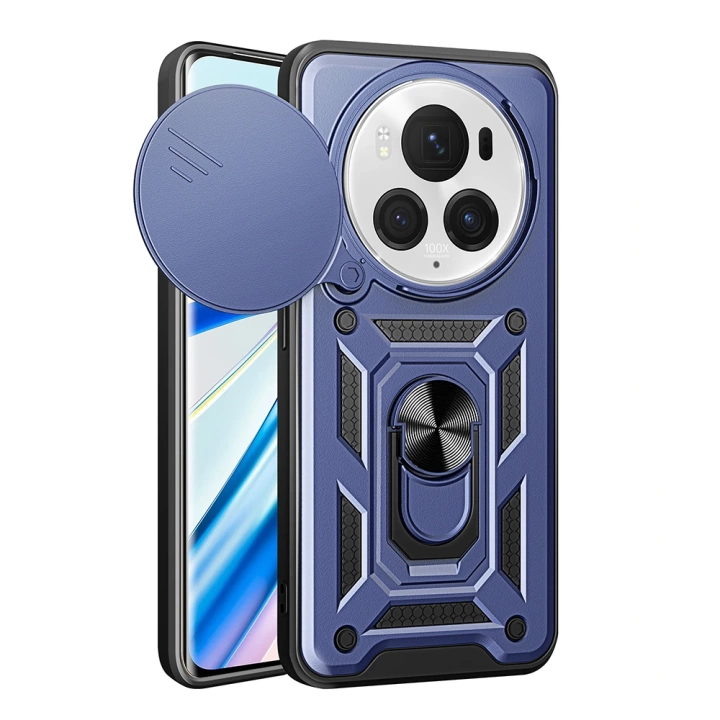 Honor Magic 6 Pro Kılıf Magnetik Standlı Kamera Korumalı Redclick Sürgülü Vega Kapak