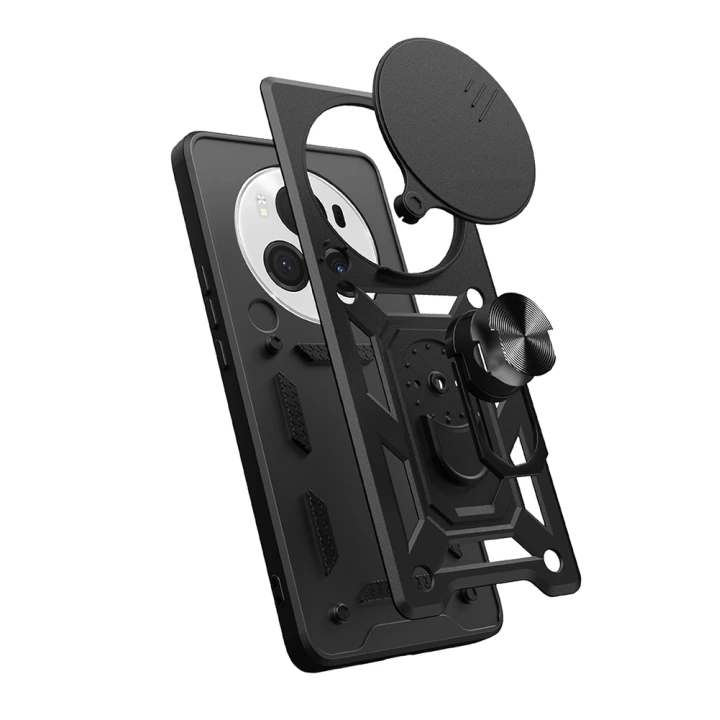 Honor Magic 6 Pro Kılıf Magnetik Standlı Kamera Korumalı Redclick Sürgülü Vega Kapak
