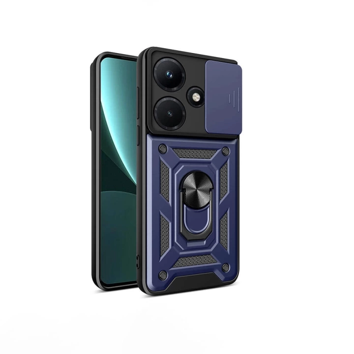 İnfinix Hot 30i Kılıf Magnetik Standlı Kamera Korumalı Redclick Sürgülü Vega Kapak