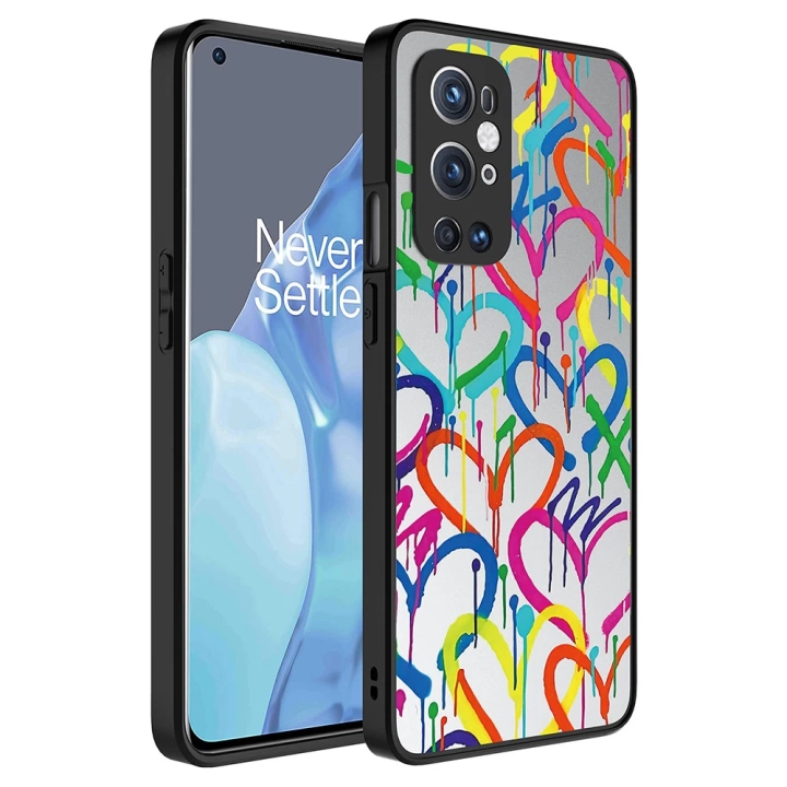 One Plus 9 Pro Kılıf Aynalı Desenli Kamera Korumalı Parlak Redclick Mirror Kapak
