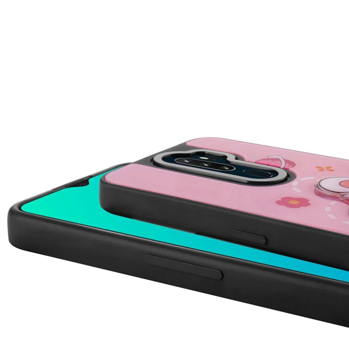 Oppo A5 2020 Kılıf Parlayan Kabartmalı İkonik Figürlü Redclick Amas Silikon Kapak