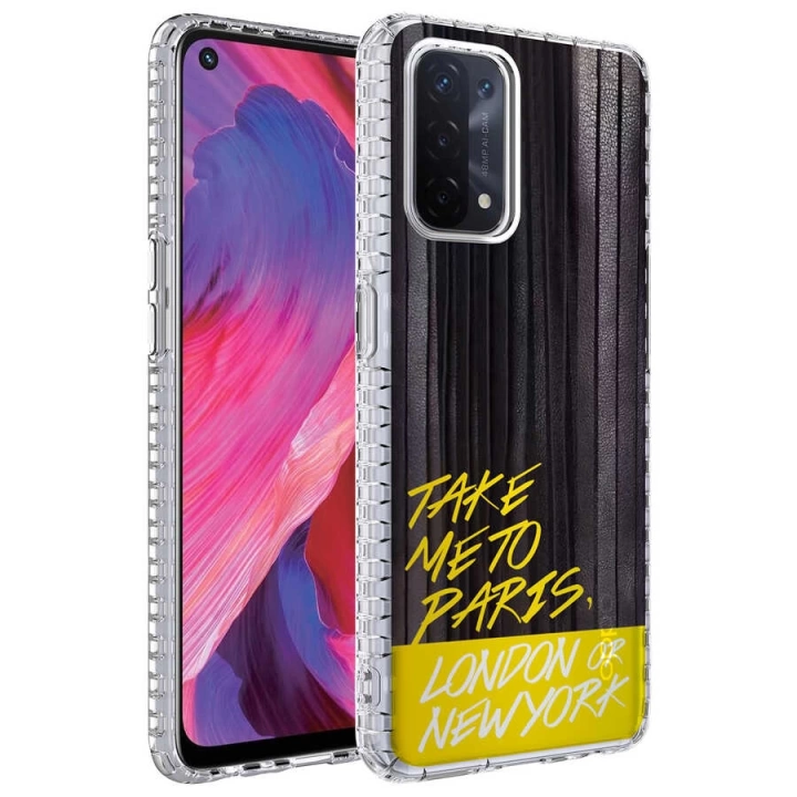 Oppo A74 4g Kılıf Airbag Kenarlı Renkli Desenli Silikon Redclick Elegans Kapak